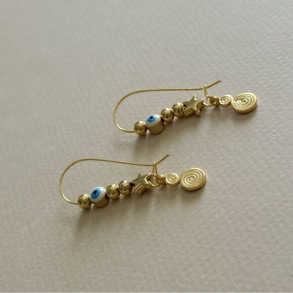 Evil eye Earrings R908 - Picture 2 of 4